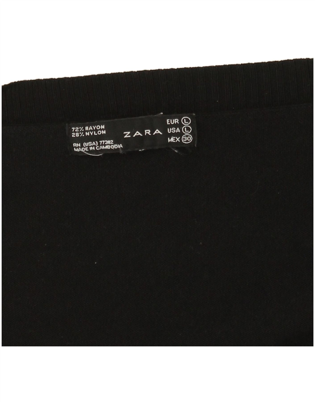 Zara Γυναικεία ανοιχτή ζακέτα UK 14 Large Black Rayon
