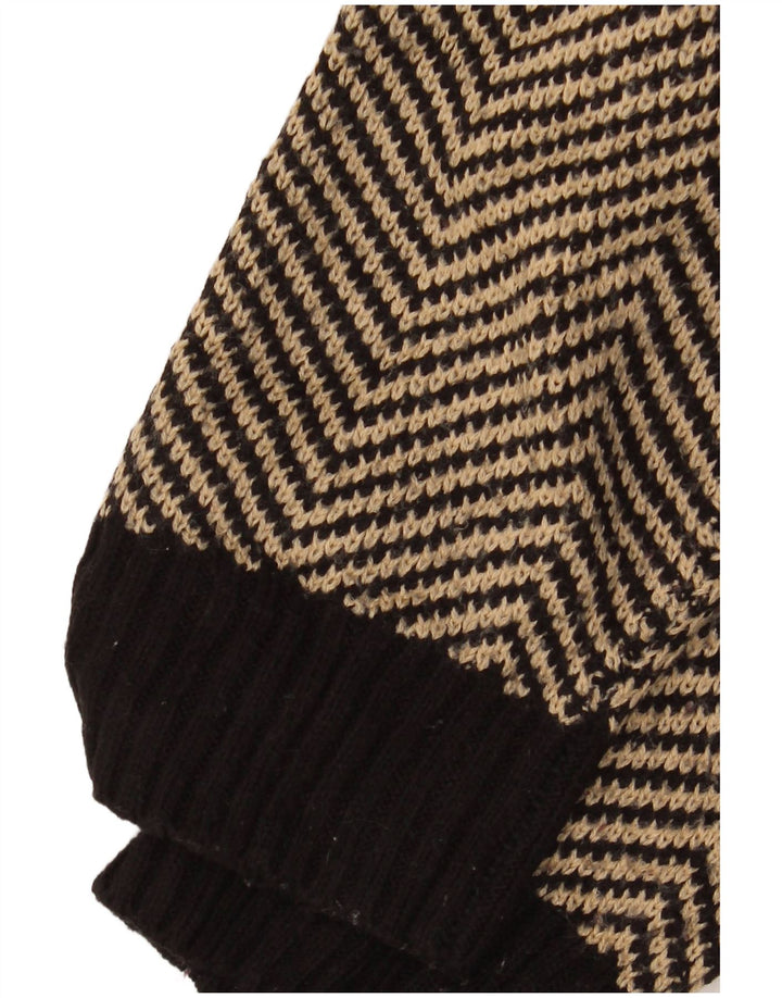 Αυτόγραφο Γυναικείο Longline Ανοιχτό Ζακέτα UK 14 Medium Black Chevron