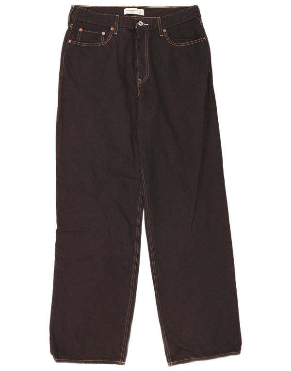Abercrombie & Fitch Γυναικείο Ψηλό Χαλαρό Τζιν US 10 Large W30 L32 Μαύρο