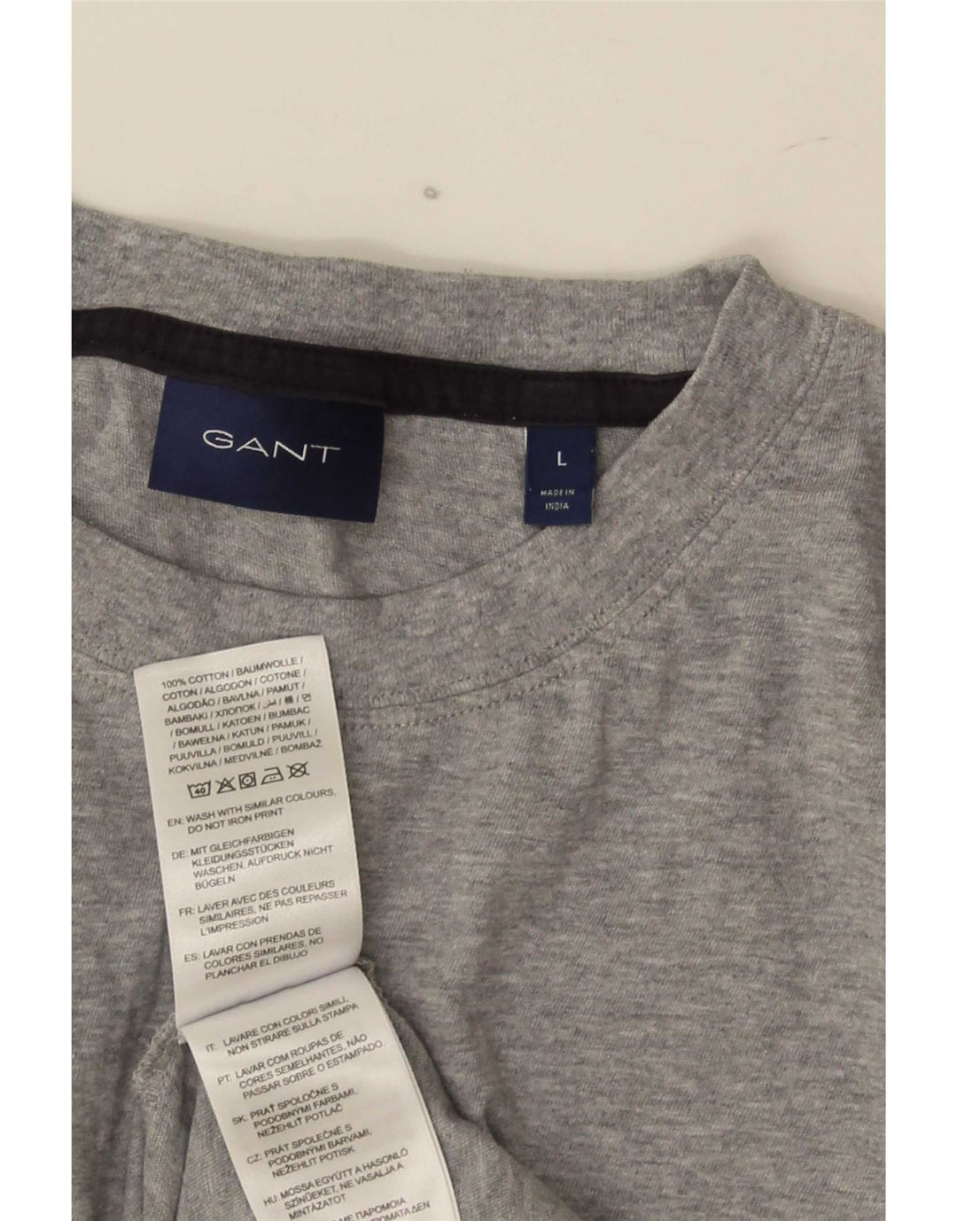 Ανδρικό γραφικό T-Shirt Gant Top Larg γκρι βαμβακερό