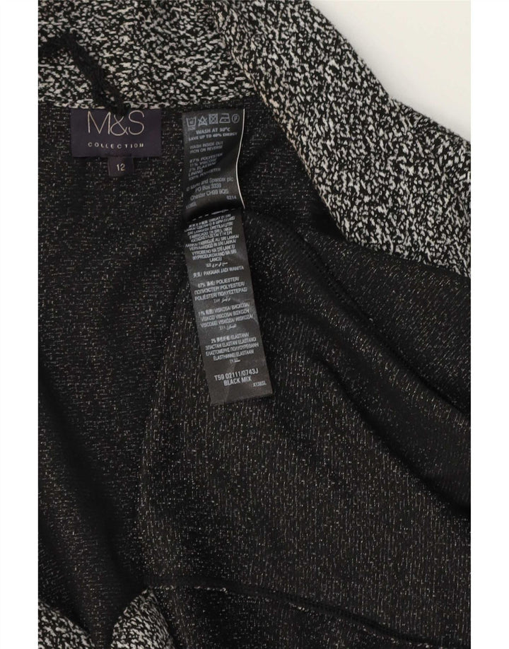 Marks & Spencer Γυναικείο πλεκτό ανοιχτό σακάκι UK 12 Medium Black Flecked