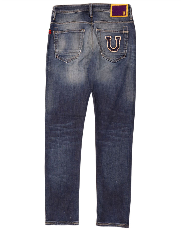 Ανδρικό Uniform Graphic Distressed Slim Jeans W32 L33 Μπλε βαμβακερό
