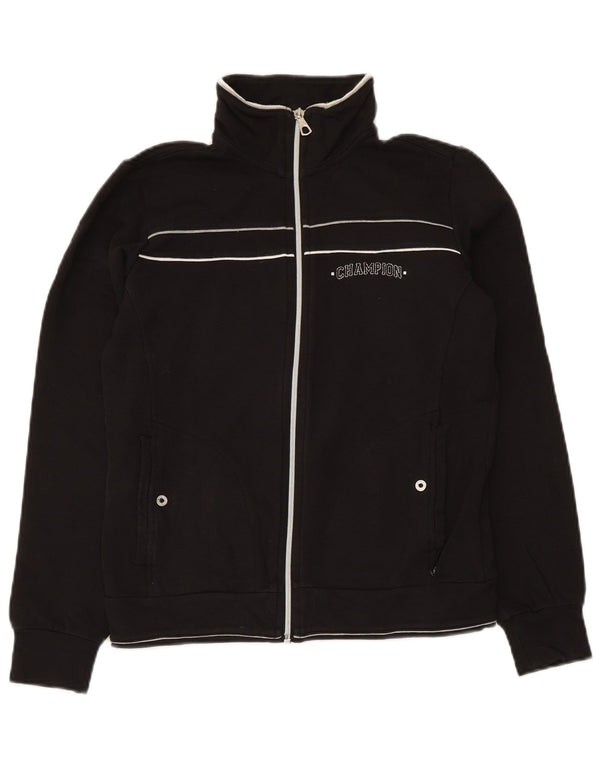Champion γυναικεία αθλητική φόρμα Top Jacket UK 10 Small Black Cotton