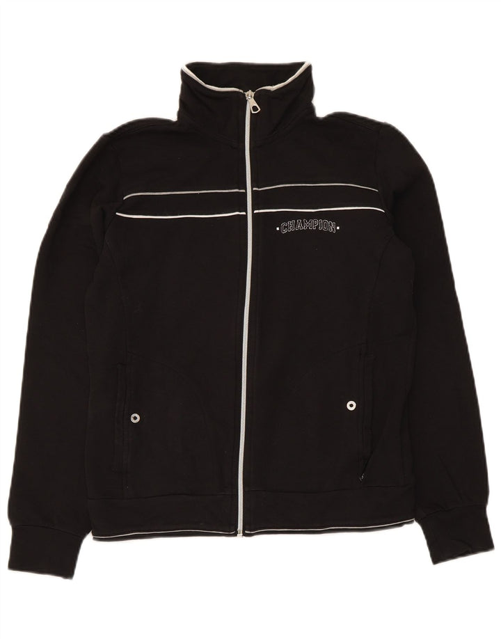 Champion γυναικεία αθλητική φόρμα Top Jacket UK 10 Small Black Cotton
