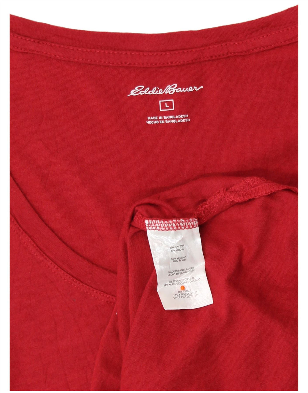 EDDIE BAUER Γυναικείο T-Shirt Top UK 16 Large Red