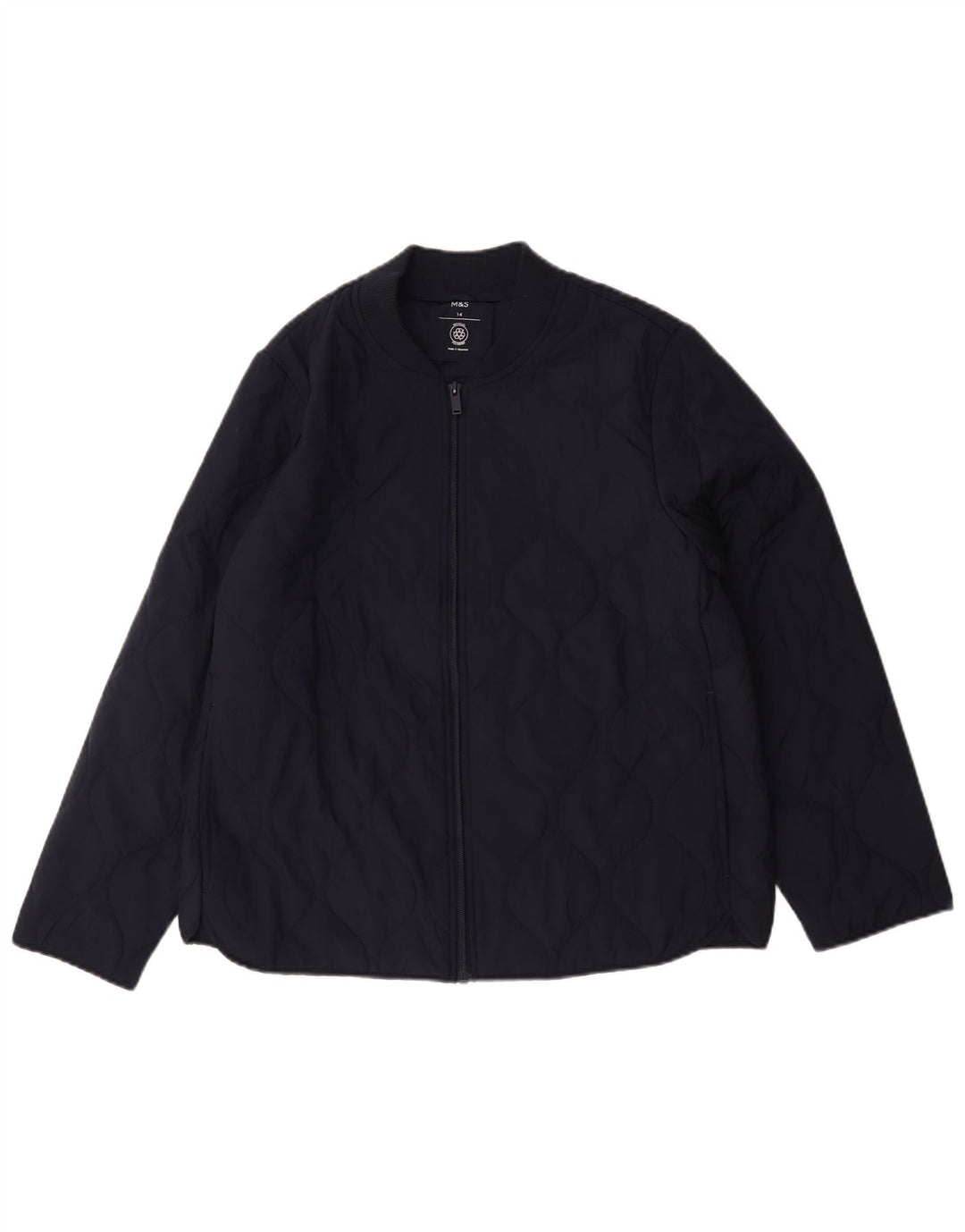 Marks & Spencer Γυναικείο καπιτονέ μπουφάν UK 14 Large Navy Blue Polyester