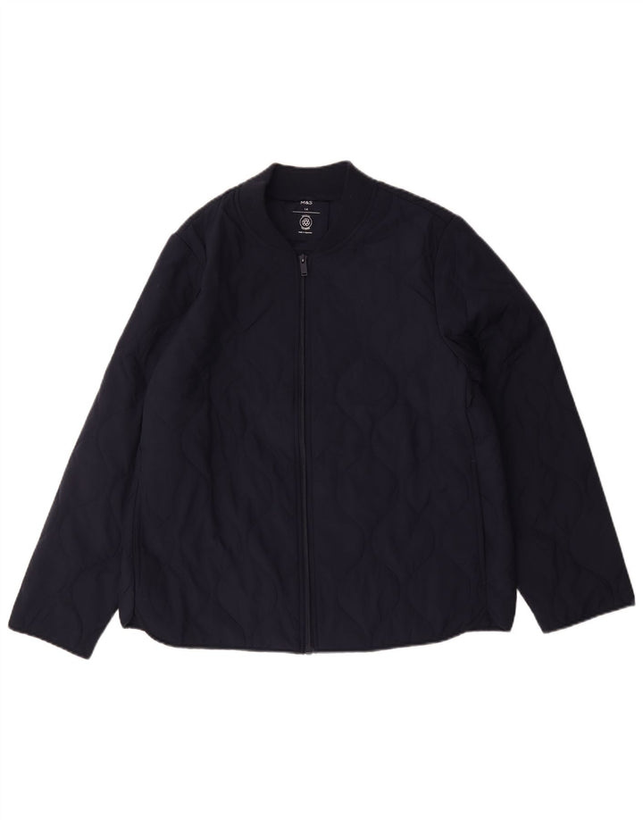 Marks & Spencer Γυναικείο καπιτονέ μπουφάν UK 14 Large Navy Blue Polyester