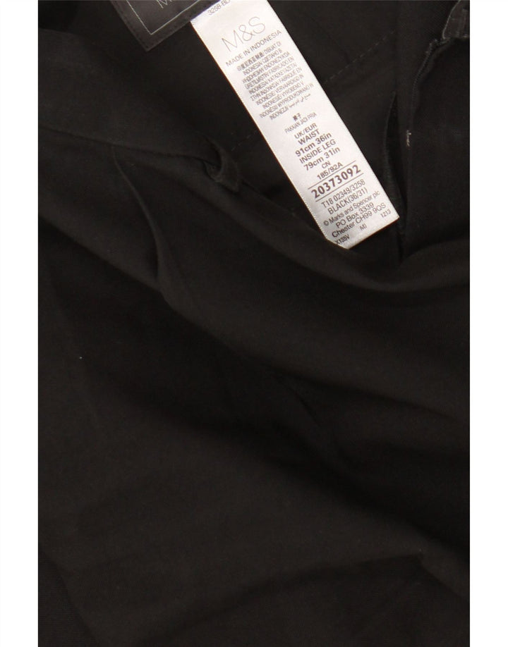 Marks & Spencer Ανδρικό παντελόνι με καρφίτσα W36 L31 Μαύρο πολυεστέρα