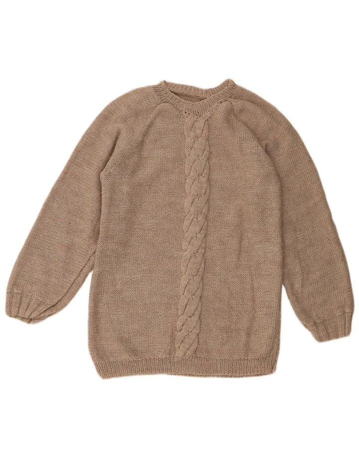 Vintage γυναικείο πουλόβερ με λαιμόκαυστο UK 12 Medium Beige