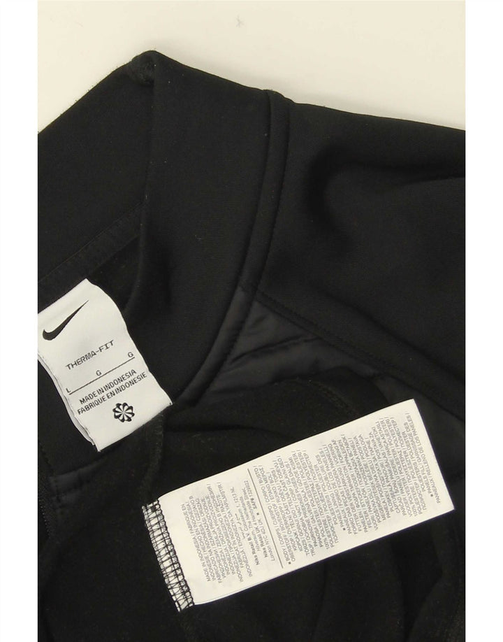 Ανδρική φόρμα πουλόβερ με φερμουάρ Nike Therma-Fit Top μεγάλο μαύρο πολυεστέρα