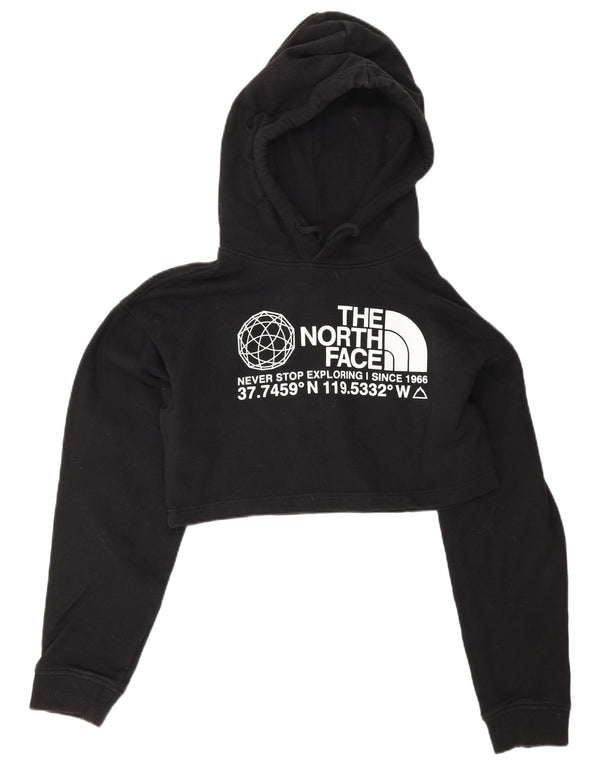 THE NORTH FACE Γυναικείο υπερμεγέθη Crop Graphic Hoodie Jumper UK 6 XS Μαύρο