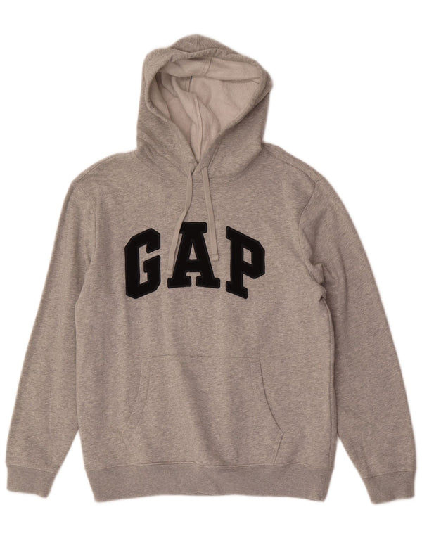 Gap Mens Graphic Hoodie Jumper Medium Grey Cotton