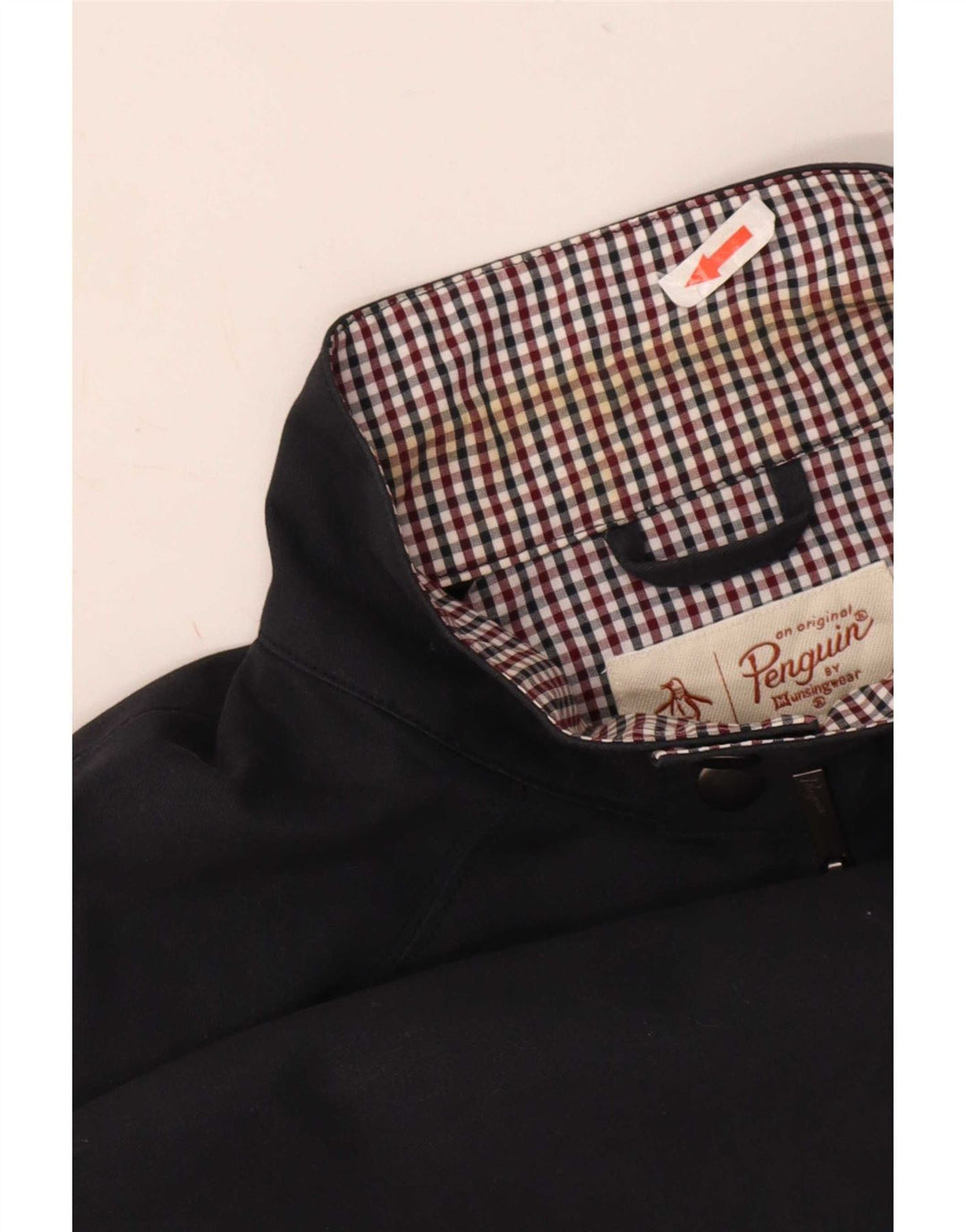 Penguin Mens Bomber Jacket UK 40 Large Navy Blue Cotton