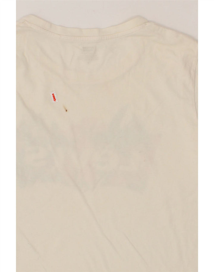 LEVI'S Womens Graphic T-Shirt Top UK 14 Medium White Cotton Vintage Levi's and Second-Hand Levi's from Messina Hembry 
