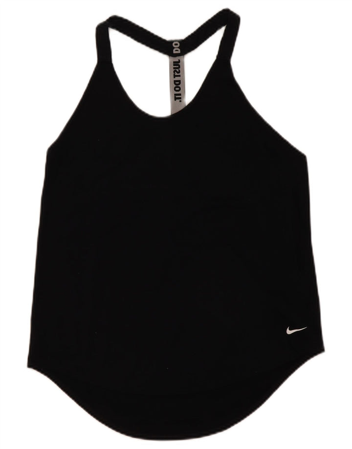 Γυναικείο γιλέκο γραφικών Nike Dri Fit Top UK 12 Μεσαίο μαύρο πολυεστέρα