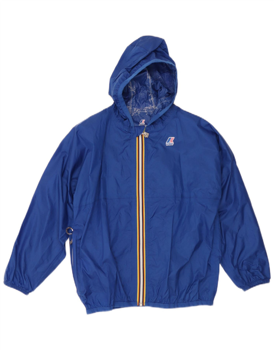 K-Way Boys Hooded Rain Jacket 9-10 Years Blue Polyamide