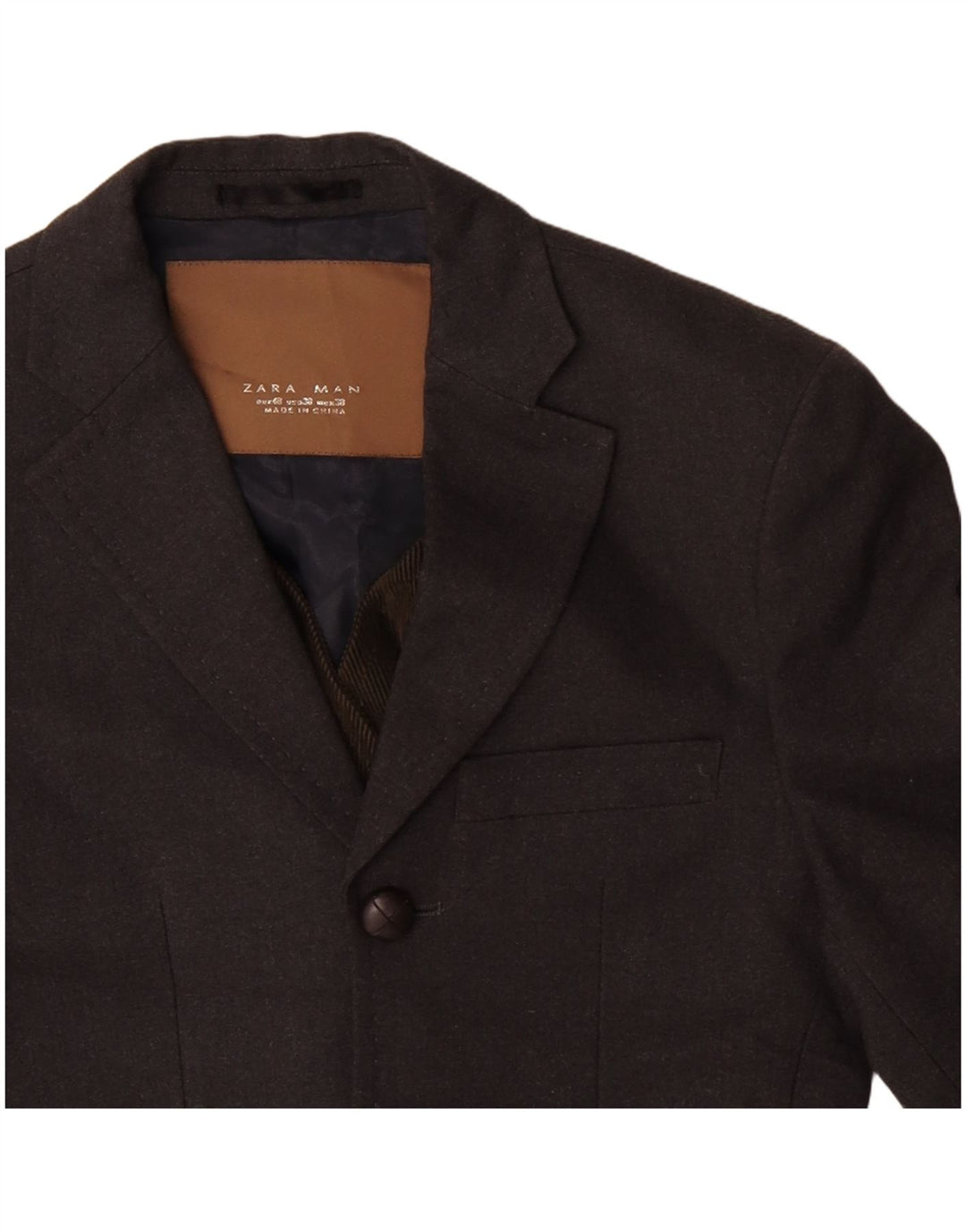 ZARA Ανδρικό τζάκετ μπλέιζερ με 3 κουμπιά EU 48 Medium Grey Polyester