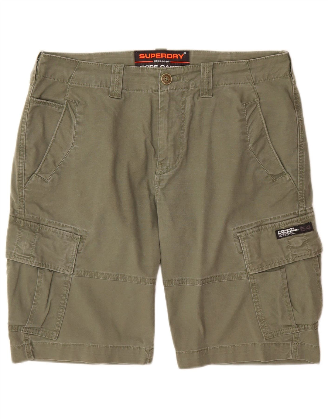 Ανδρικό σορτς Cargo Superdry W32 από μεσαίο χακί βαμβακερό