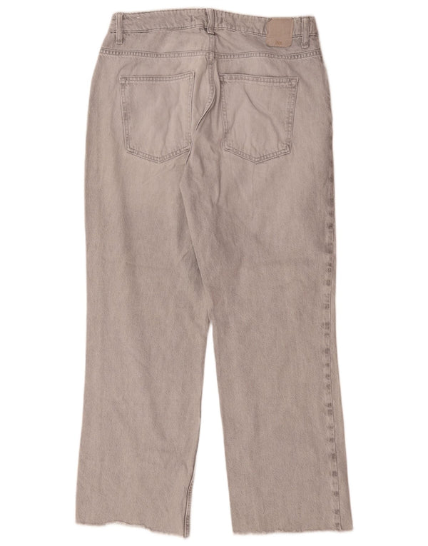 Zara Γυναικείο Straight Jeans EU 42 Large W32 L28 Γκρι βαμβακερό