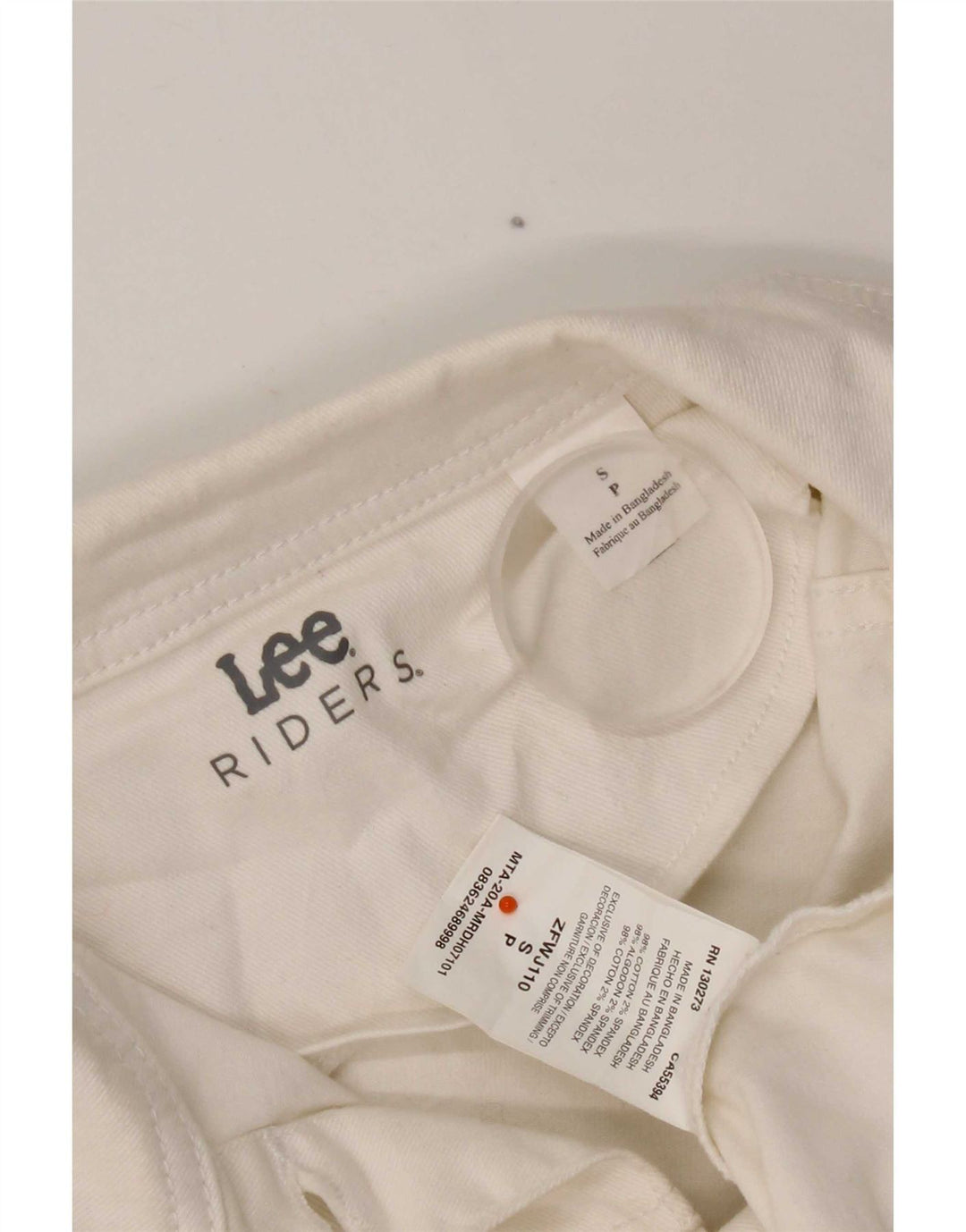 Τζιν μπουφάν Lee Womens Riders UK 10 Small White Cotton