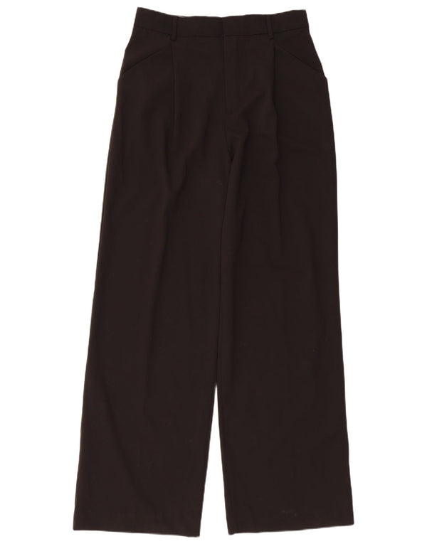 Zara Γυναικείο παντελόνι Chino με φαρδύ πόδι Medium W28 L30 Μαύρο Πολυεστέρας