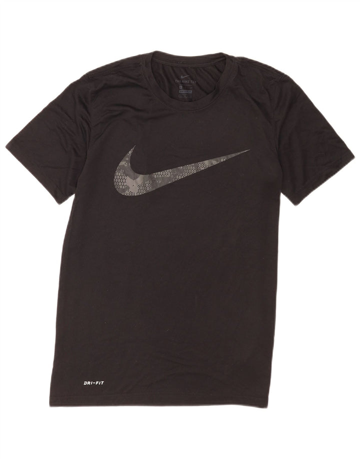Ανδρικό γραφικό μπλουζάκι Nike, ανδρικό Dri Fit, μικρό μαύρο πολυεστέρα