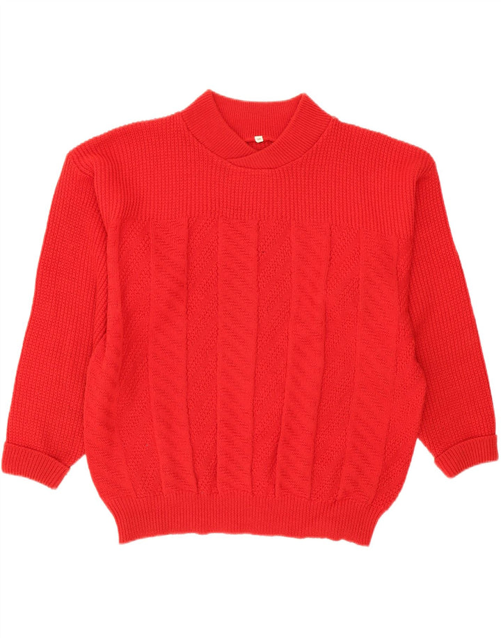 VINTAGE Mens Turtle Neck Jumper Sweater IT 56 XL Red Polyacrylic Vintage Vintage and Second-Hand Vintage from Messina Hembry 