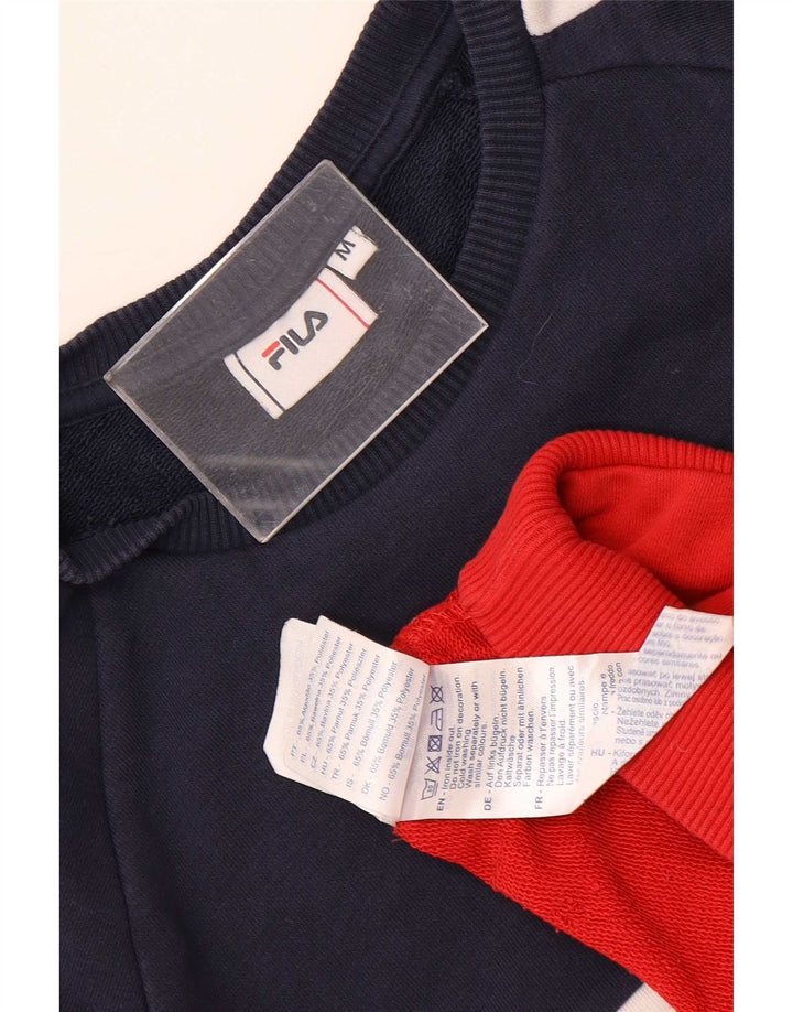 Ανδρικό φούτερ Fila Jumper Medium Navy Blue Colourblock Βαμβακερό