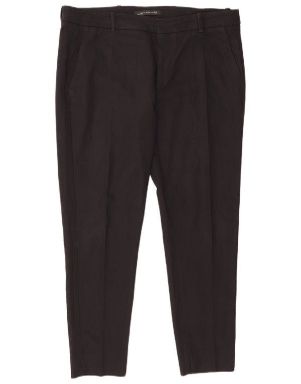 Zara Γυναικείο Slim παντελόνι Chino XL W32 L28 Μαύρο Πολυεστέρας