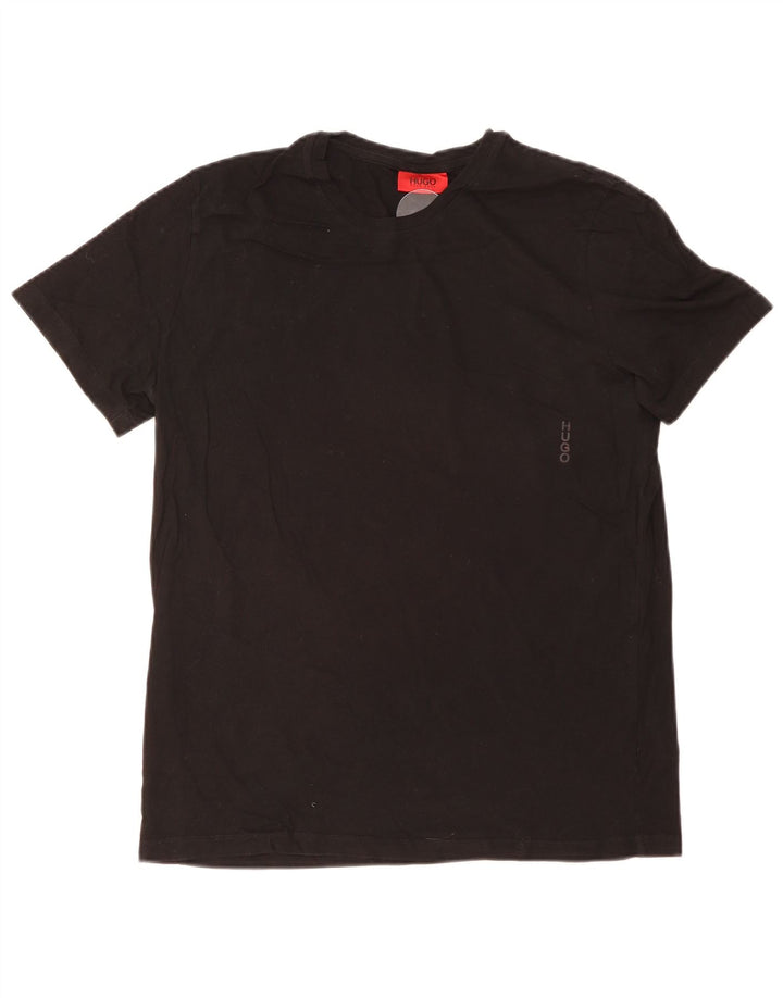Ανδρικό T-Shirt Hugo Boss Τοπ μεσαίο μαύρο βαμβακερό