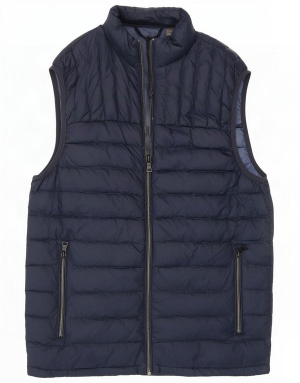 Marks & Spencer Ανδρικά padded Gilet UK 36 Small Navy Blue Polyamide