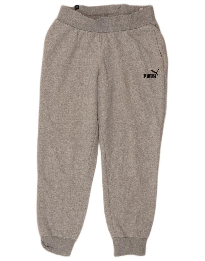 PUMA Mens Tracksuit Trousers Joggers Small Grey Cotton