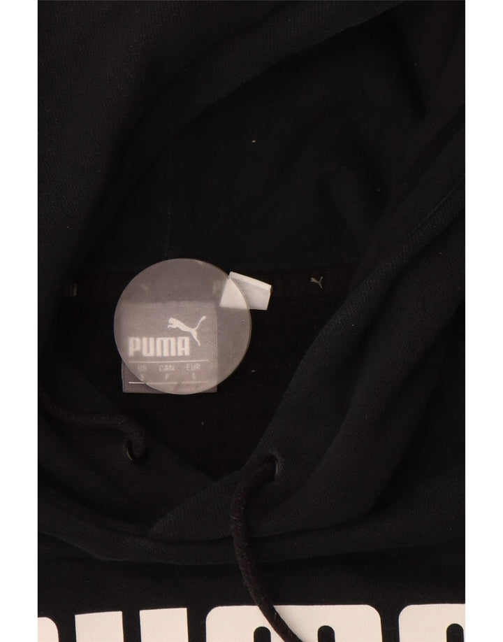Ανδρικό γραφικό κουκούλα PUMA, μικρό μαύρο βαμβακερό
