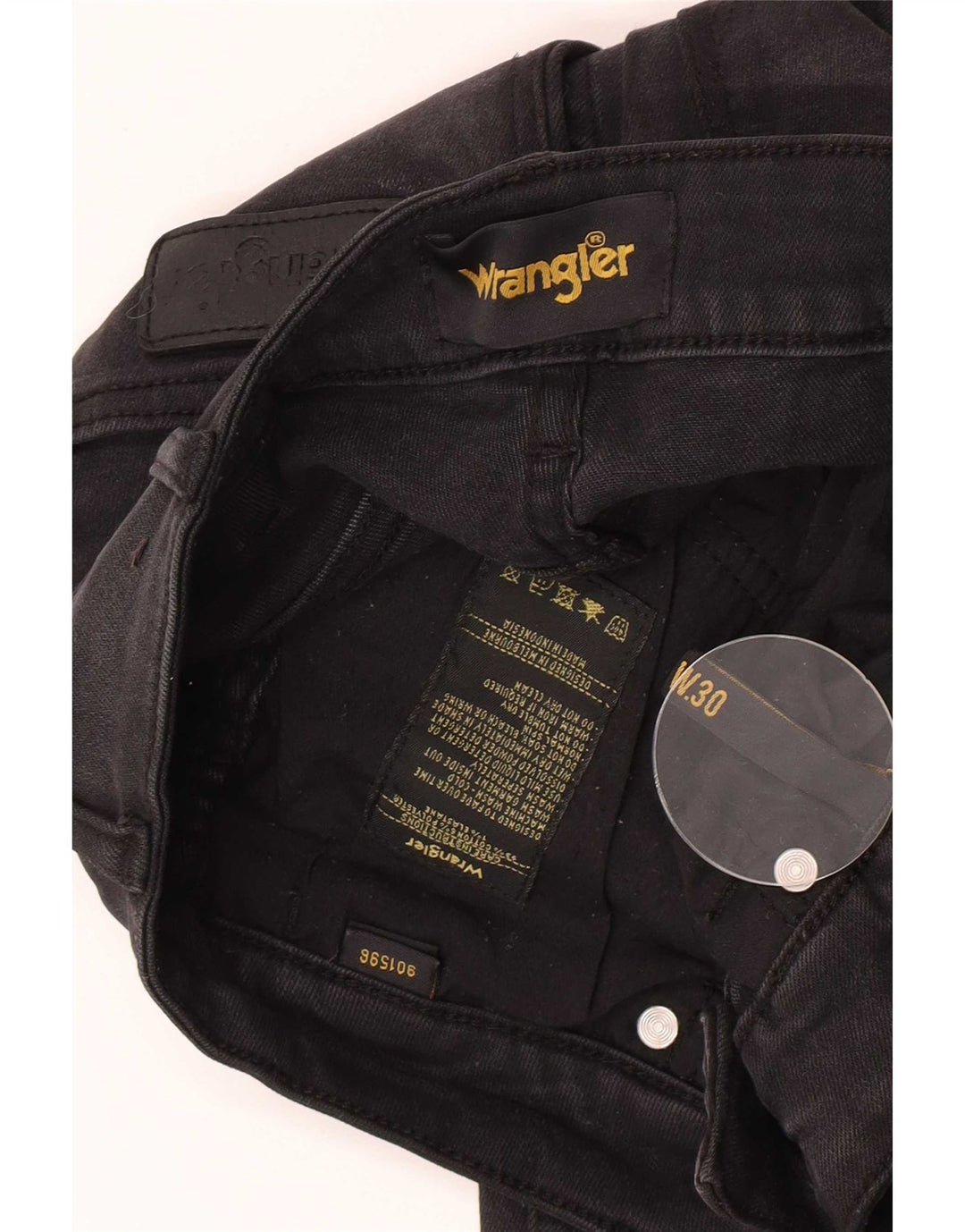 Wrangler Womens Distressed Slim Jeans W30 L26 Μαύρο βαμβακερό