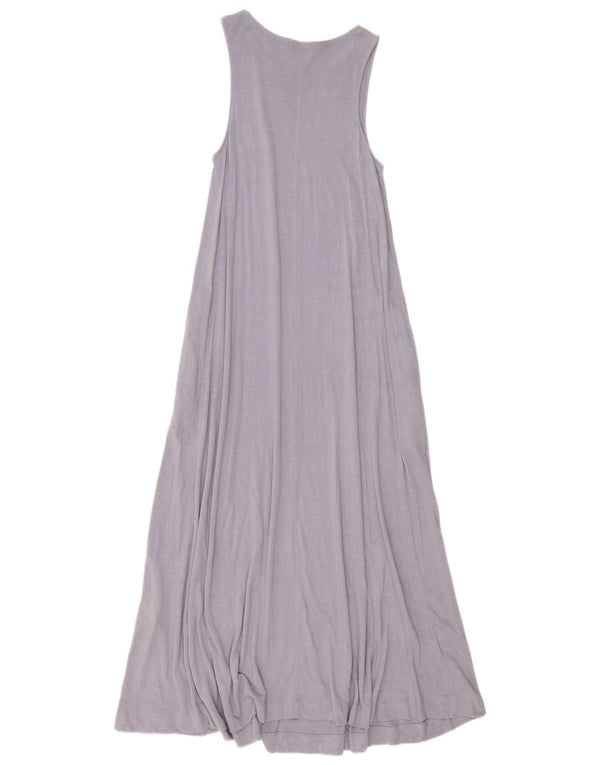 Zara Γυναικείο Αμάνικο Maxi Φόρεμα UK 8 Μικρό Μπλε Βαμβακερό