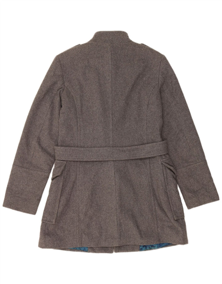 Sisley Γυναικείο Military Double Breasted Coat UK 16 Large Grey Wool