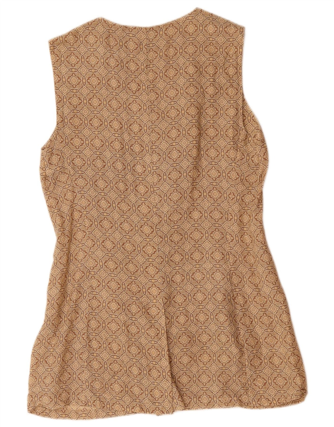 Sportmax Γυναικείο Αμάνικο Σακάκι Μπλέιζερ UK 12 Μεσαίο Καφέ Γεωμετρικό