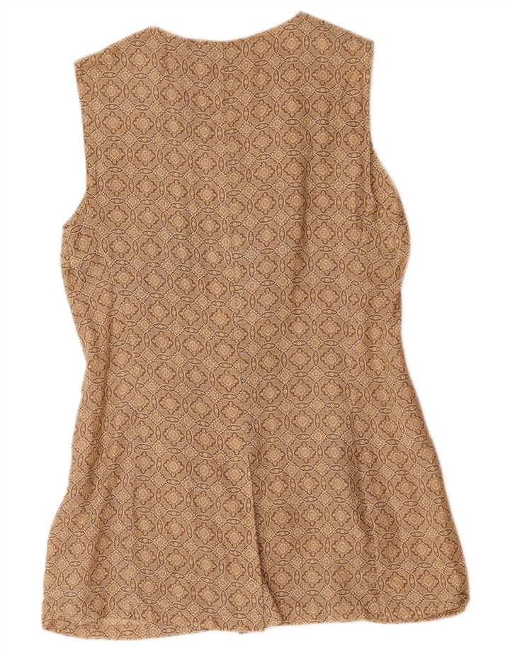 Sportmax Γυναικείο Αμάνικο Σακάκι Μπλέιζερ UK 12 Μεσαίο Καφέ Γεωμετρικό