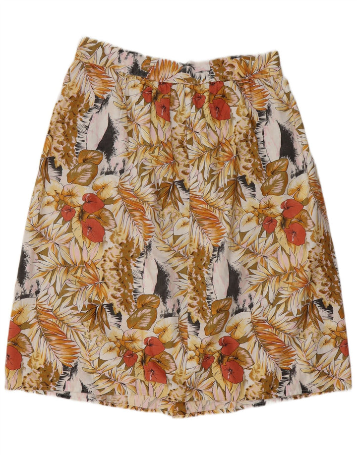 VINTAGE Γυναικεία Φούστα σε γραμμή Α W34 Μεγάλη Πολύχρωμη Floral