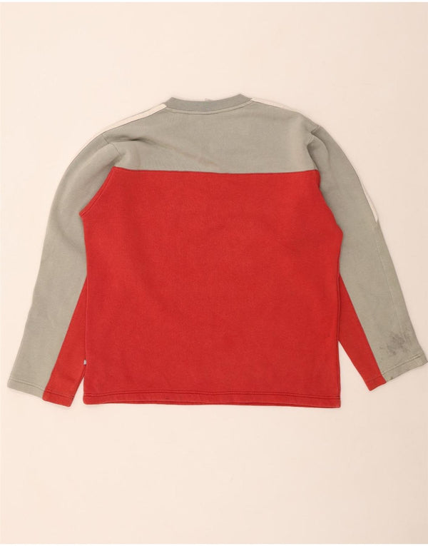 Ανδρικό φούτερ ADIDAS με χαλαρή εφαρμογή Jumper UK 36/38 Small Red Colourblock