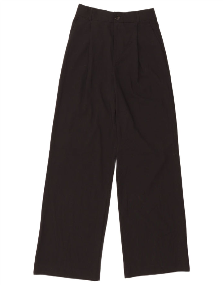 Zara Γυναικείο παντελόνι Chino με καρφίτσες μικρό W26 L31 μαύρο πολυεστέρα