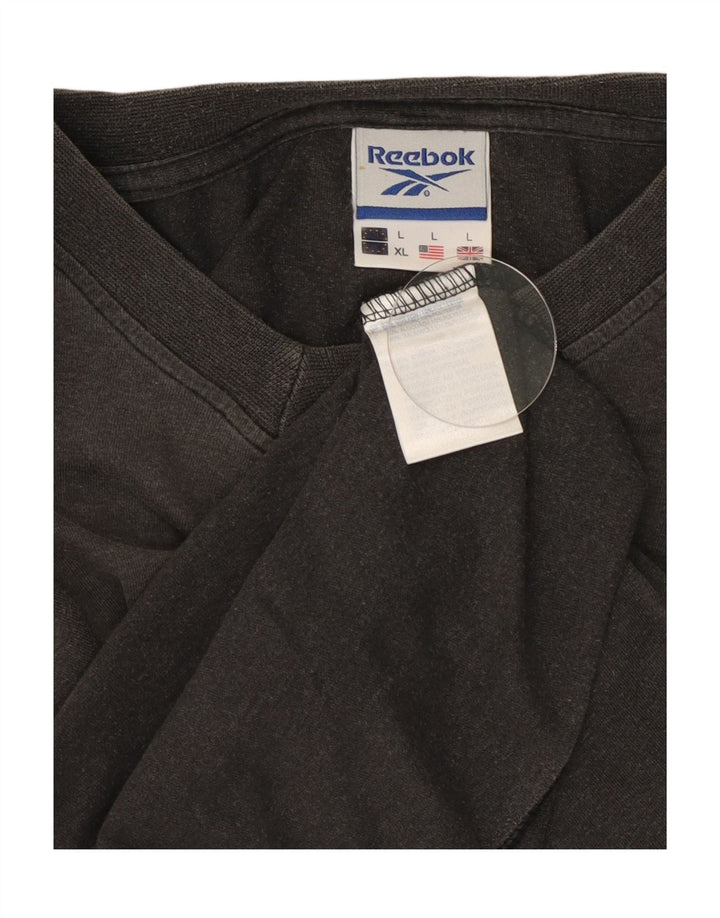 Ανδρικό T-Shirt Reebok, μεγάλο γκρι βαμβακερό