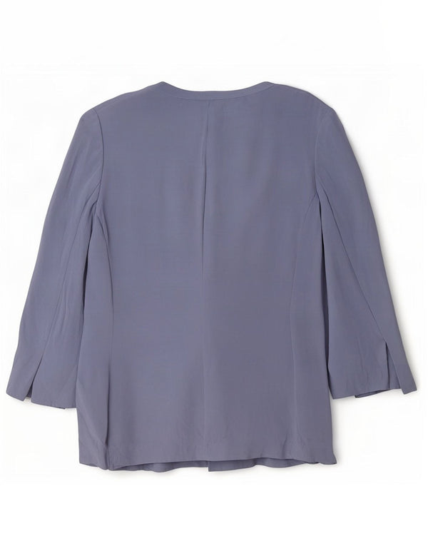 Luisa Spagnoli Womens Cardigan Top UK 14 Medium Blue Silk