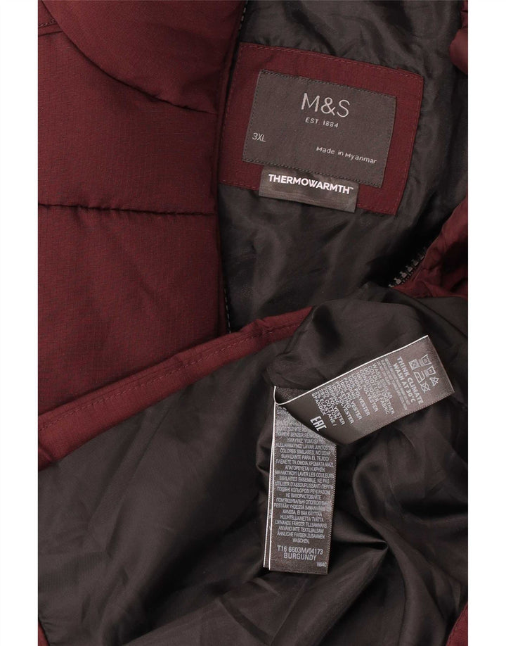 Marks & Spencer Ανδρικό μπουφάν UK 46 3XL Βουργουνδίας Πολυεστέρας Μοντέρνο