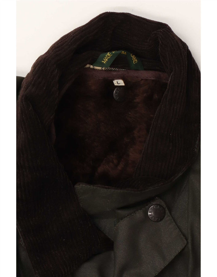 Vintage Ανδρικό Κερωμένο Βαμβακερό Μπουφάν UK 40 Large Green