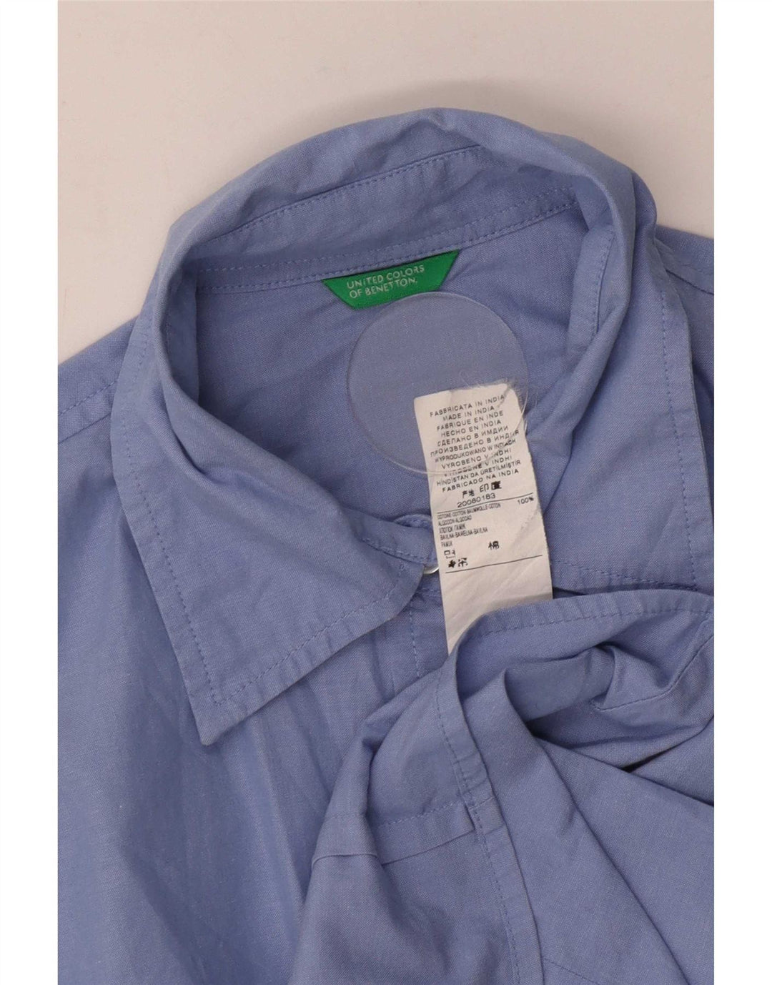 Γυναικείο πουκάμισο Benetton UK 10 Small Blue βαμβακερό