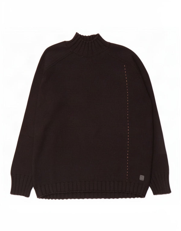Trussardi Jeans Mens Turtle Neck Jumper Sweater Large Black Wool