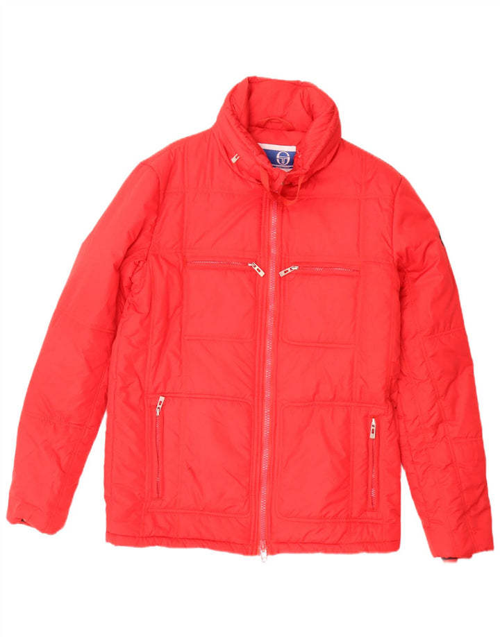 Sergio Tacchini Ανδρικό μπουφάν με κουκούλα UK 38 Μεσαίο κόκκινο πολυεστέρας