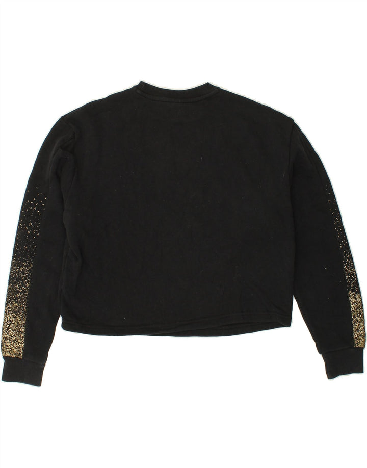PUMA Womens Crop Sweatshirt Jumper UK 10 Small Black Cotton Vintage Puma and Second-Hand Puma from Messina Hembry 