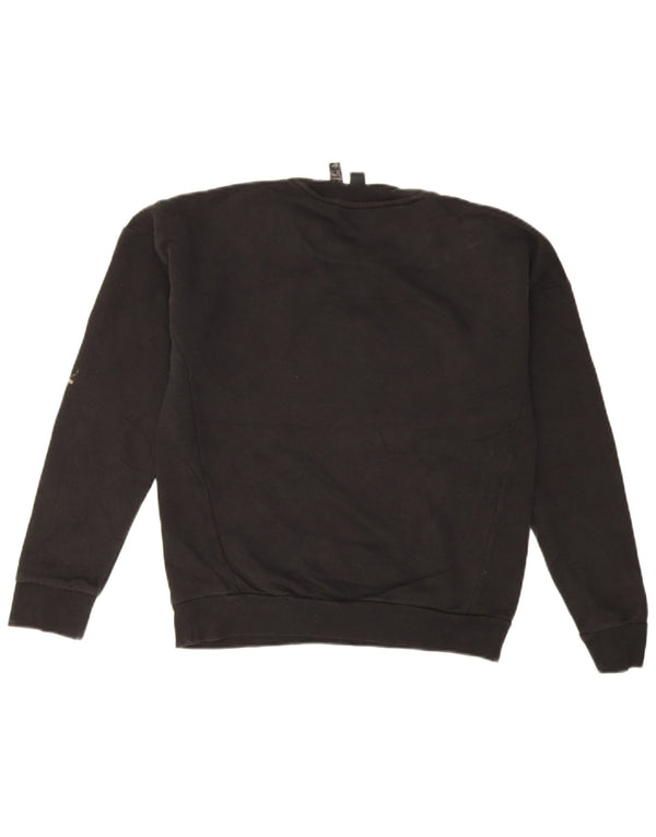 Γυναικείο γραφικό υπερμεγέθη φούτερ Adidas UK 4/6 XS μαύρο βαμβακερό